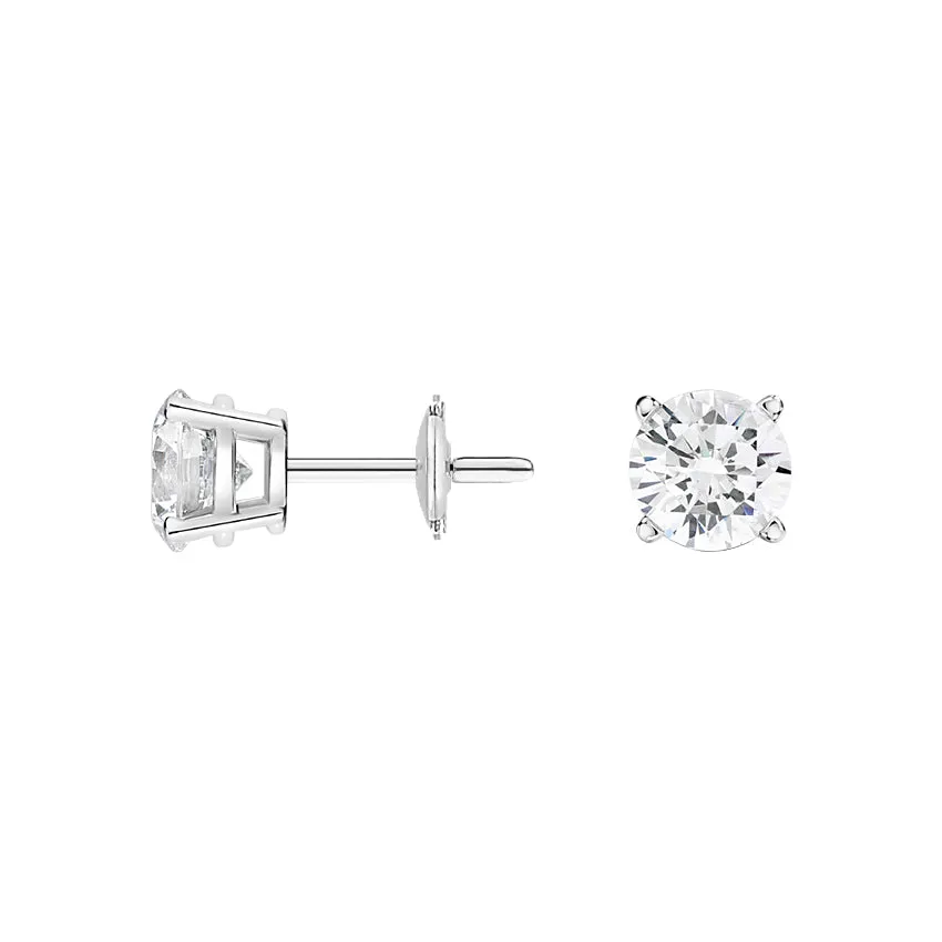 1.00CTW Four Prong Round Diamond Stud Earrings - SE014