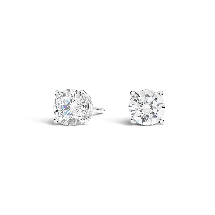 1.00CTW Four Prong Round Diamond Stud Earrings - SE014