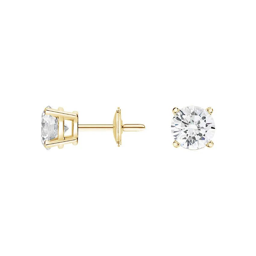 1.00CTW Four Prong Round Diamond Stud Earrings - SE014