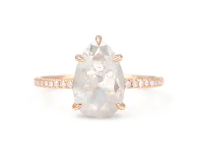 2.53-Carat Icy Grey Rose Cut Diamond Ring