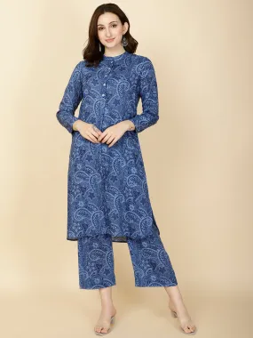 Abstract Printed Cotton Kurta With Pants