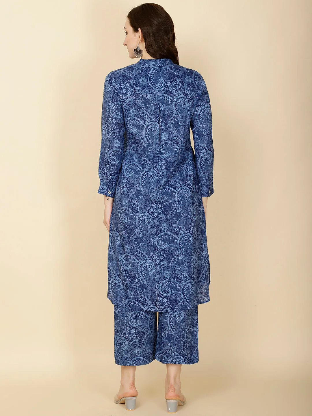 Abstract Printed Cotton Kurta With Pants