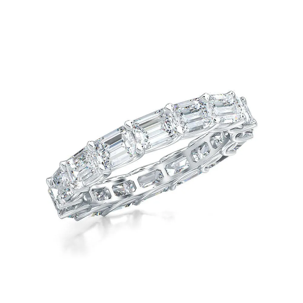 AUTRE - 14k White Gold 3.00ct Emerald Cut Eternity Lab Grown Diamond Band