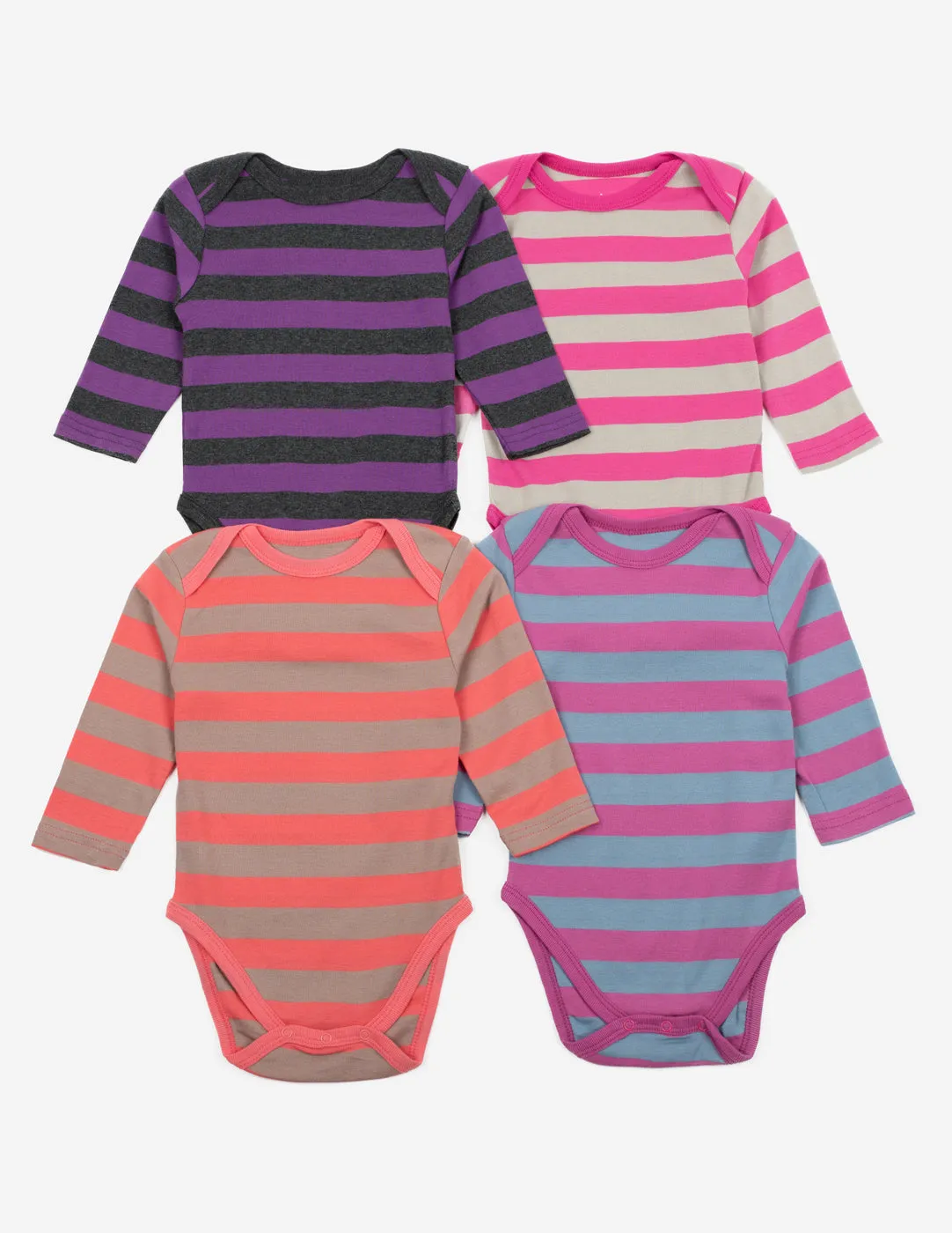 Baby Cotton Bodysuits Striped 4-Pack