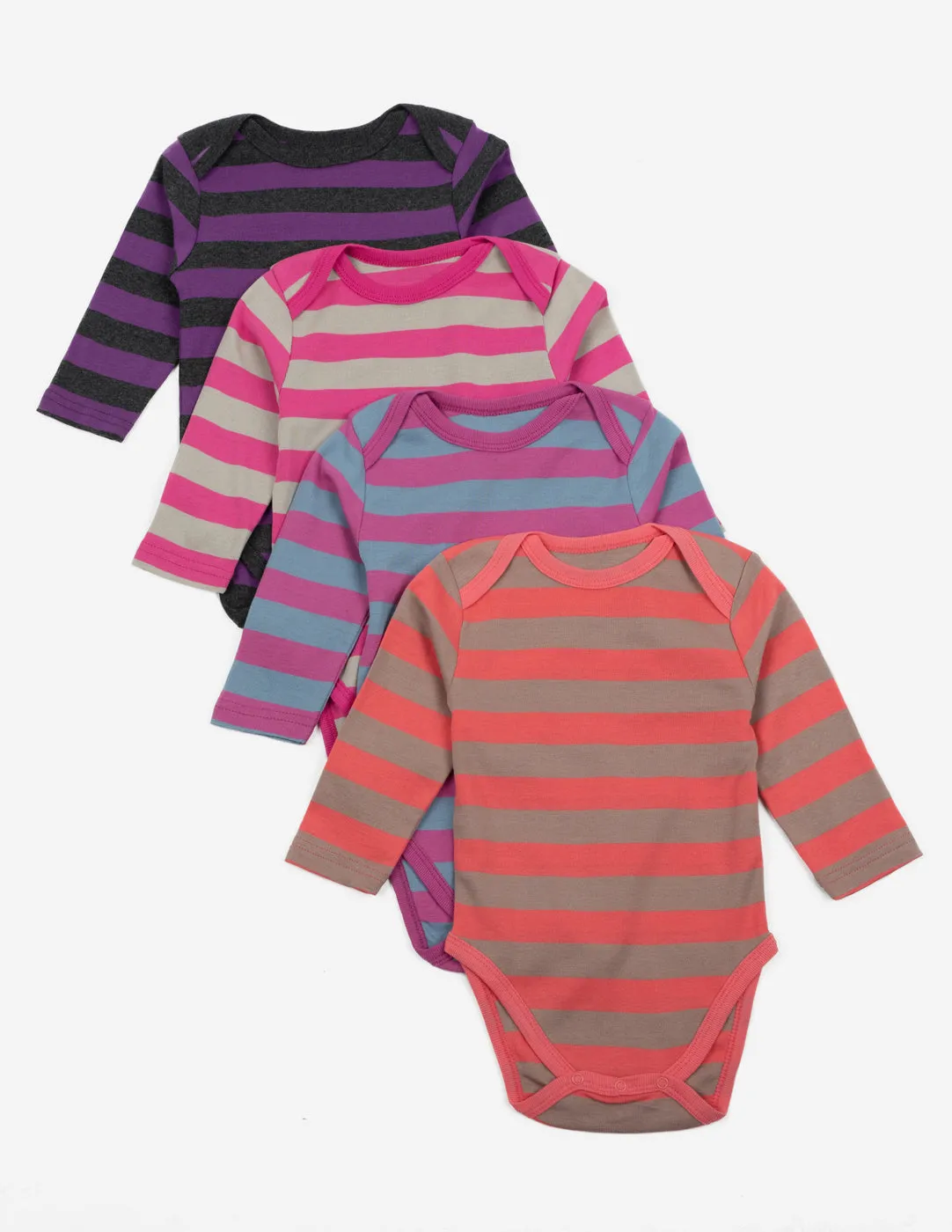 Baby Cotton Bodysuits Striped 4-Pack