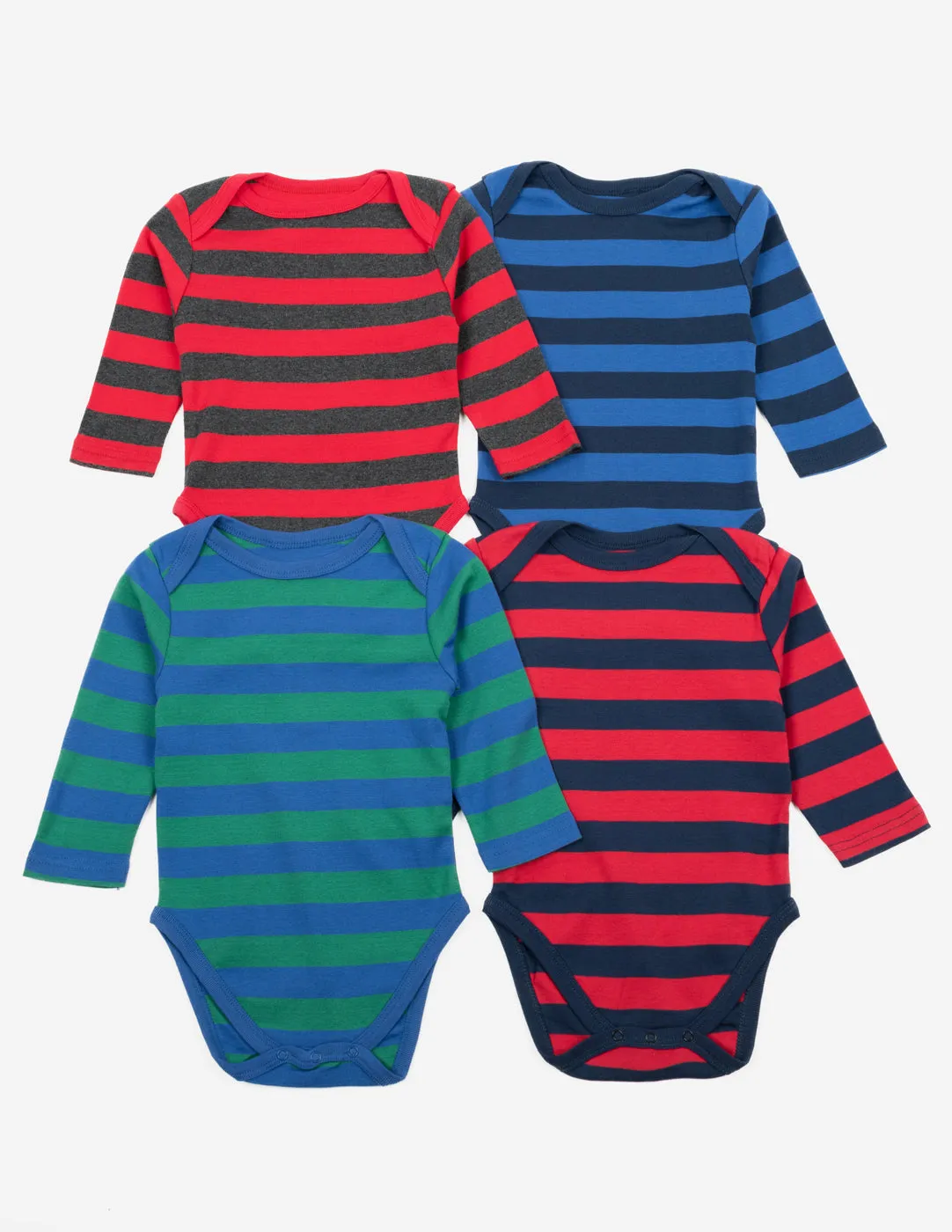 Baby Cotton Bodysuits Striped 4-Pack