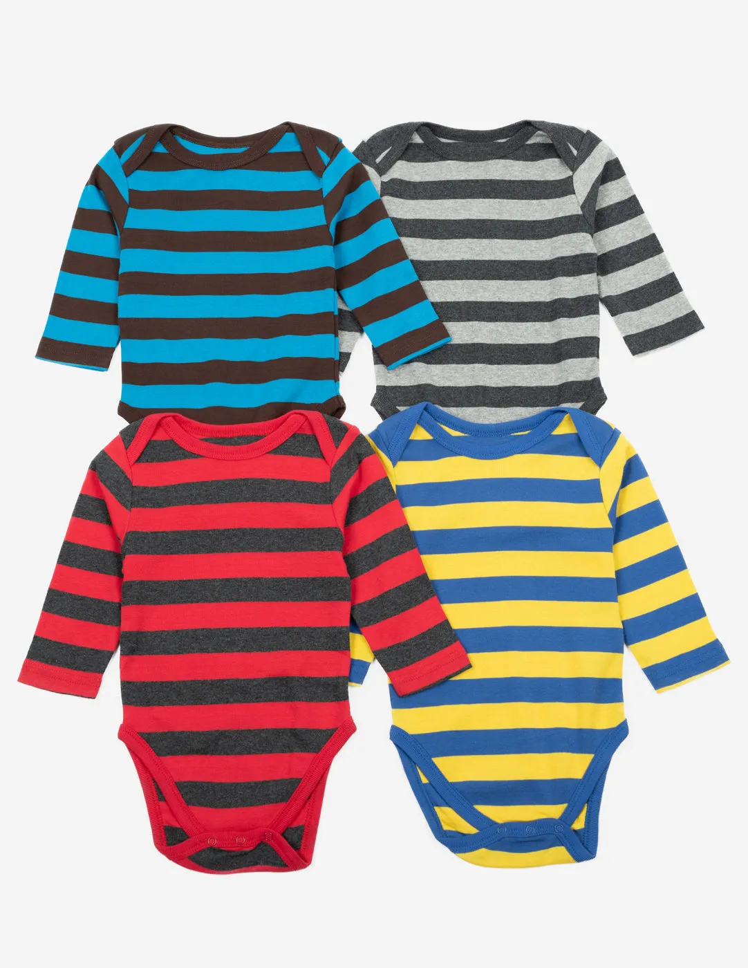 Baby Cotton Bodysuits Striped 4-Pack