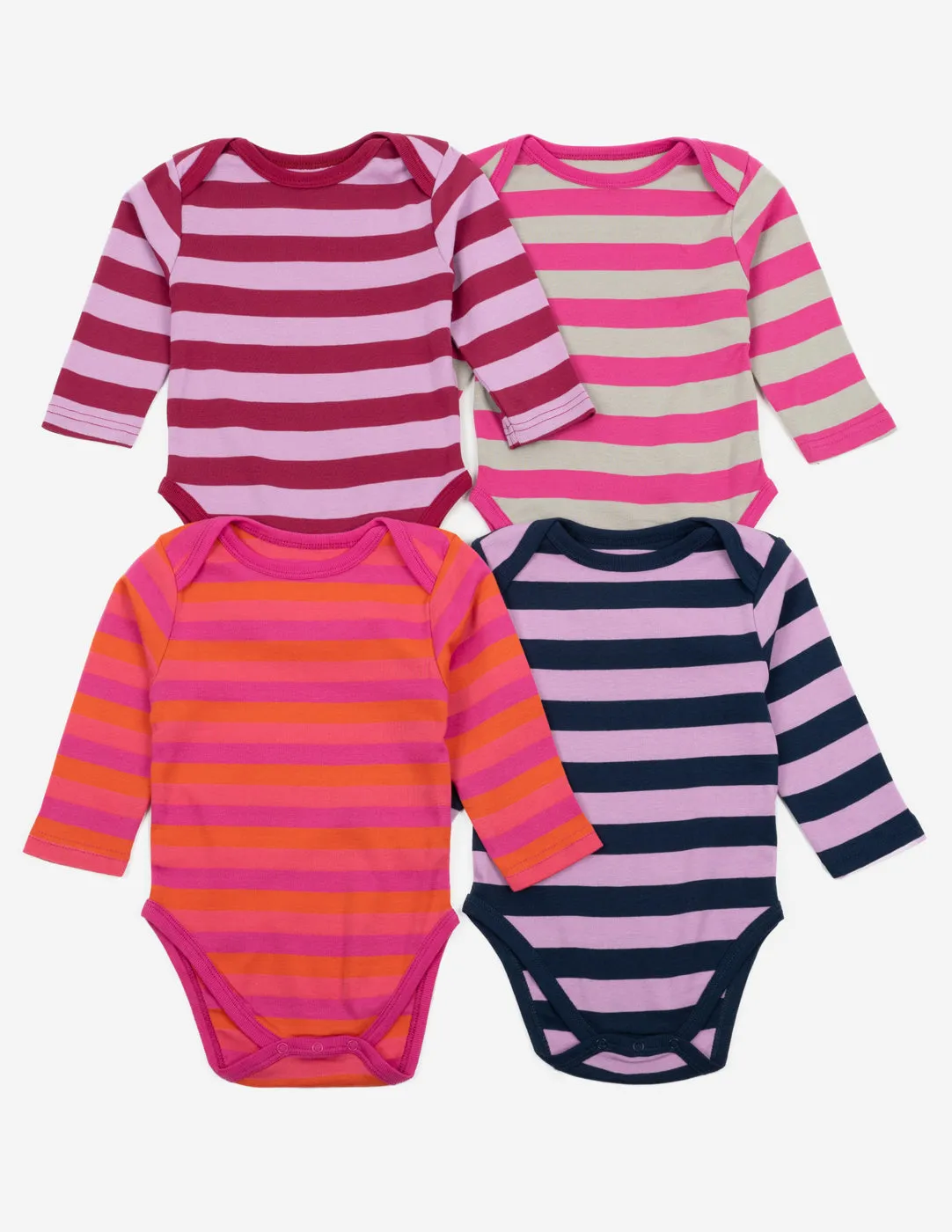 Baby Cotton Bodysuits Striped 4-Pack