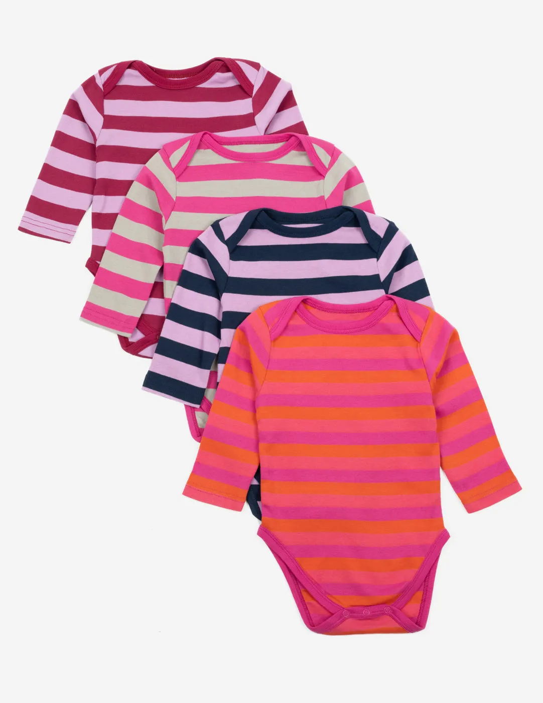 Baby Cotton Bodysuits Striped 4-Pack