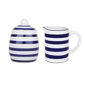 Blue Stripe Cream & Sugar Set