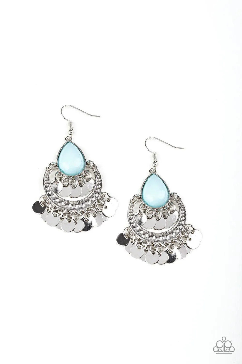 Bodaciously Boho Blue and Silver Earrings - Paparazzi Accessories