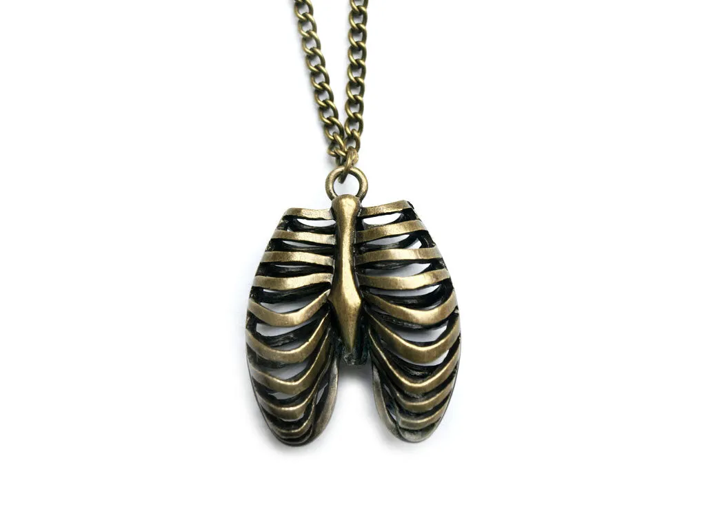 Bronze Rib Cage Necklace