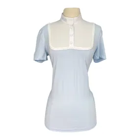 Cavalleria Toscana Jersey Competition Polo w/Decorative Trim in White w/Blue - Women's Small