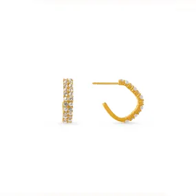 Crystal & Pearl Embellished Oval Hoop Earrings