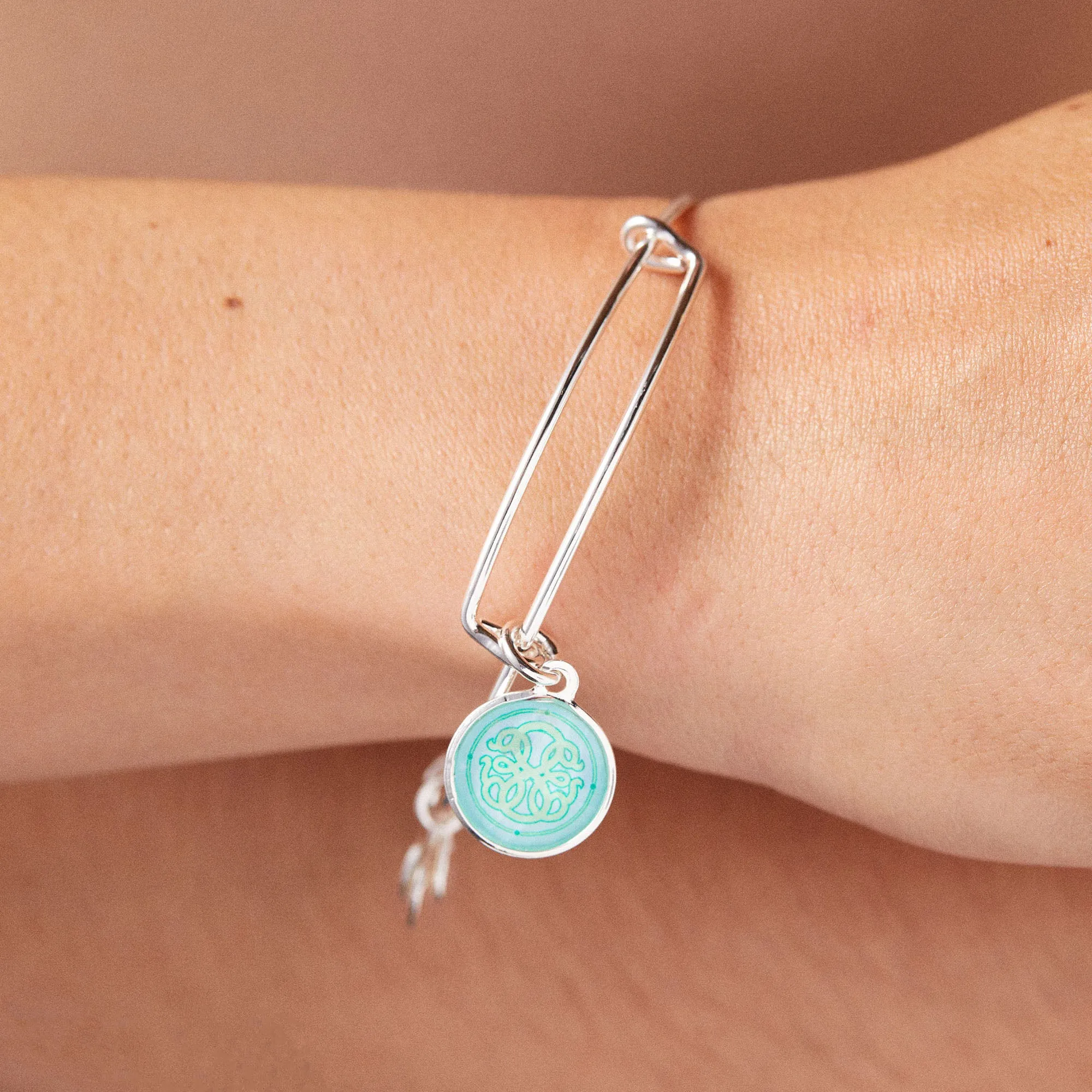 Crystal Path of Life Charm Bangle Bracelet