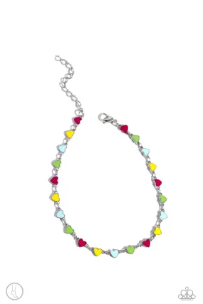 Dancing Delight Multi Heart Anklet - Paparazzi Accessories