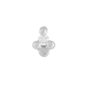 Diamond Flora Stud (Single), White Gold