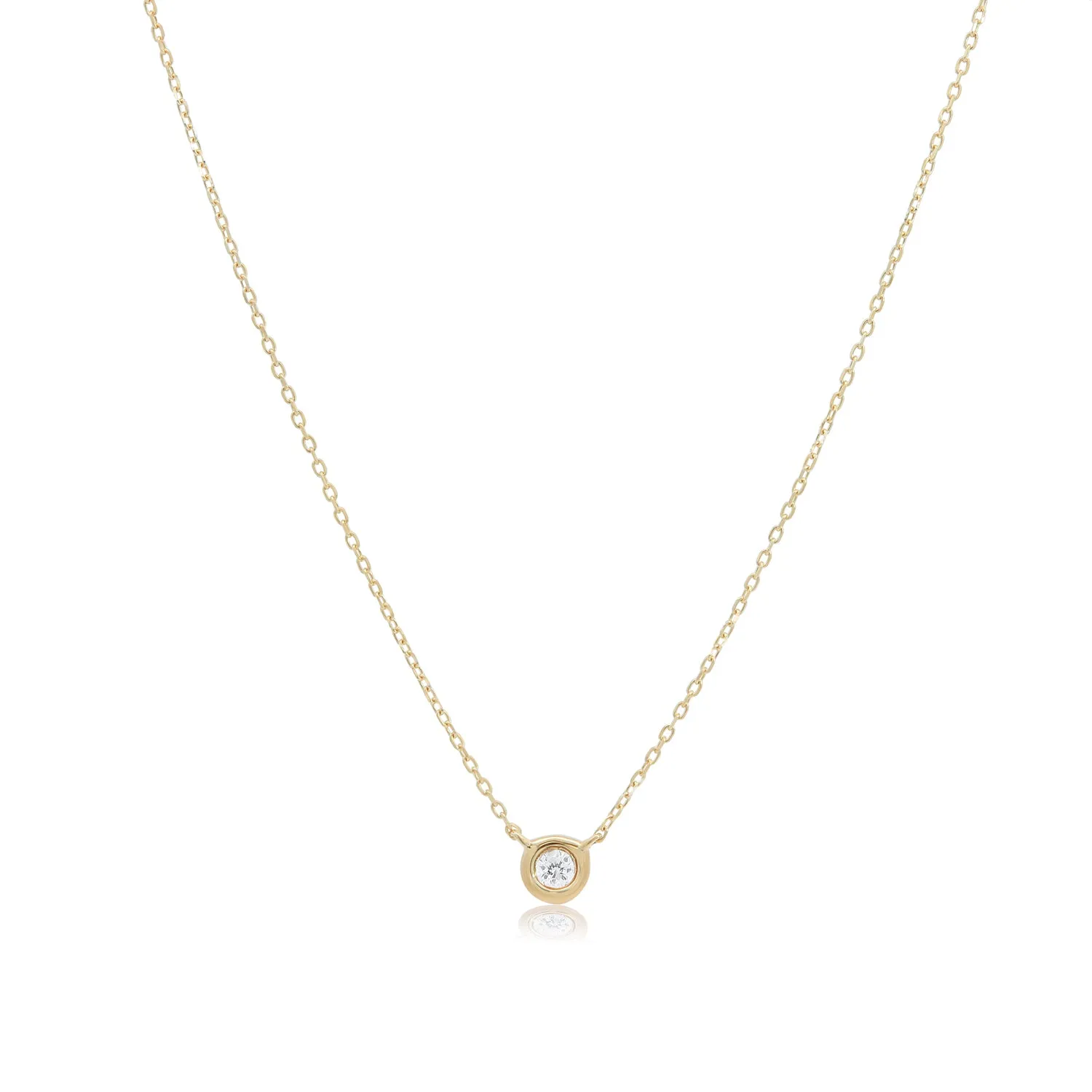 Diamond Single Bezel Necklace