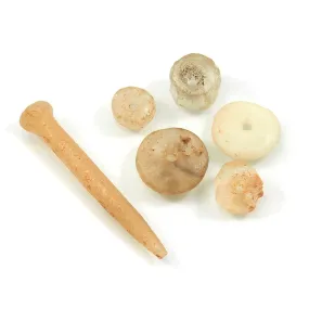 Djenne 16-18th Century Quartz Ear Plug and Fine Quartz Beads Set