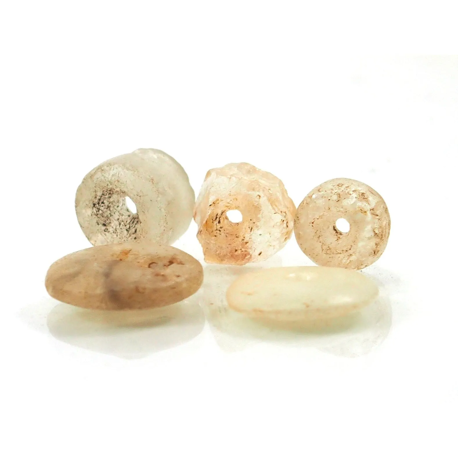 Djenne 16-18th Century Quartz Ear Plug and Fine Quartz Beads Set