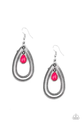 Drops of Color Pink Teardrop Earrings - Paparazzi Accessories