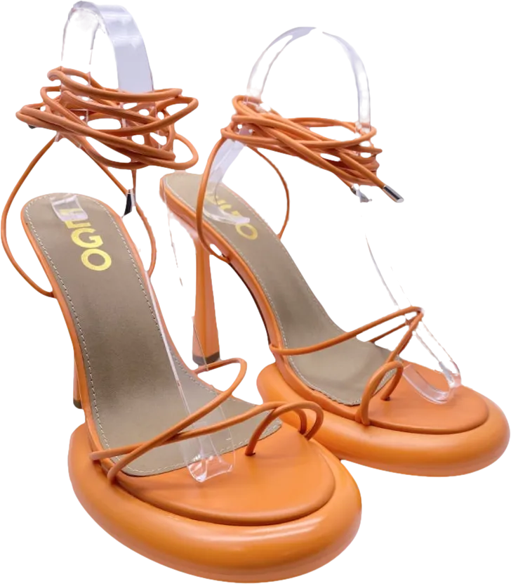 Ego Orange Lace Up Strappy Platform Heel UK 6 EU 39 👠