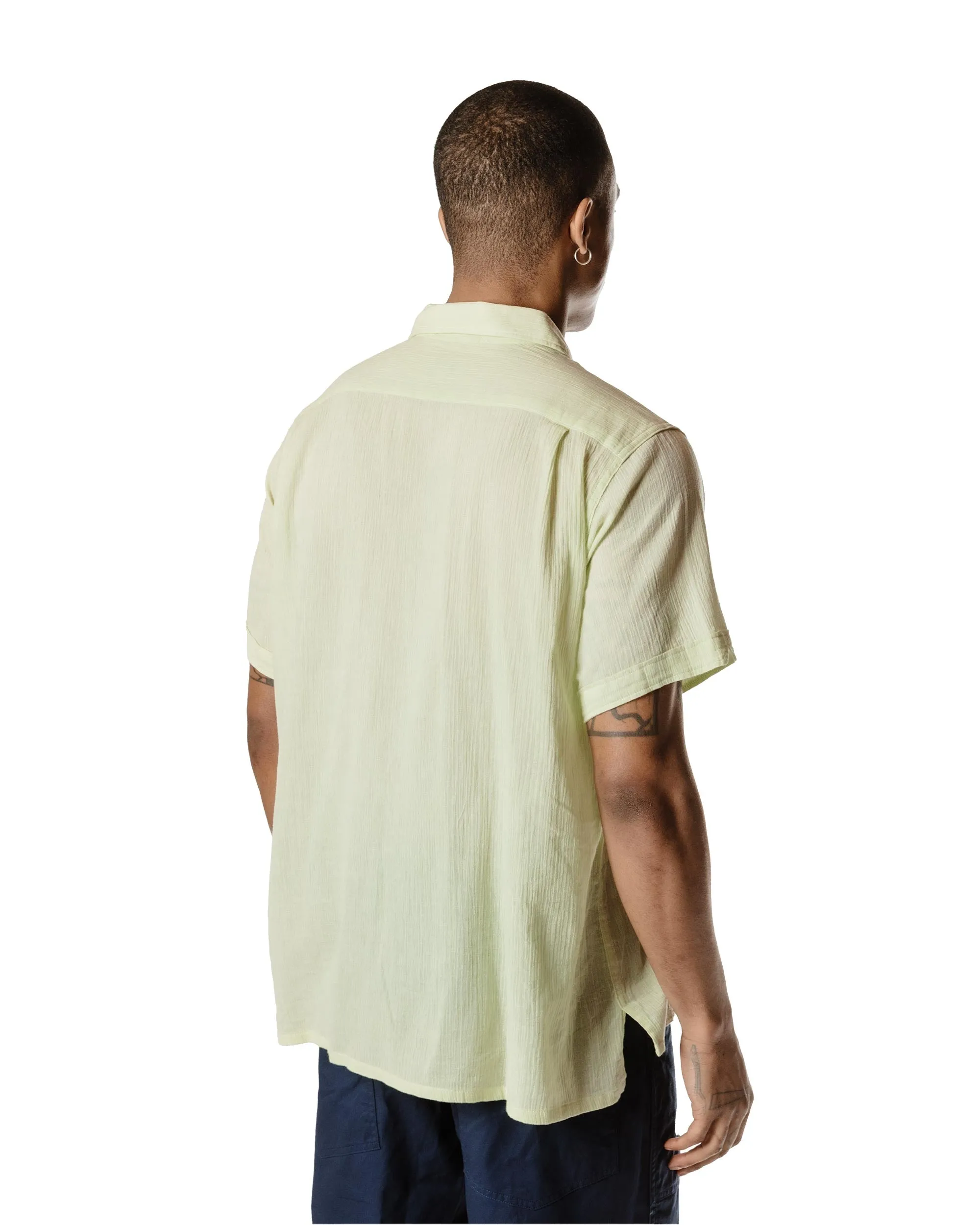 Engineered Garments Camp Shirt Lime Cotton Crepe