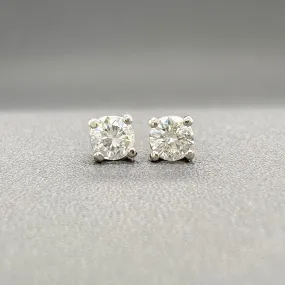 Estate 14K W Gold 0.26ctw G/SI2 Diamond Stud Earrings