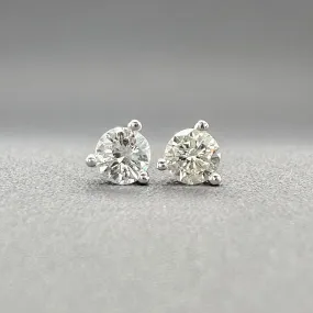 Estate 14K W Gold 0.32ctw H-I/SI1-2 Diamond Stud Earrings