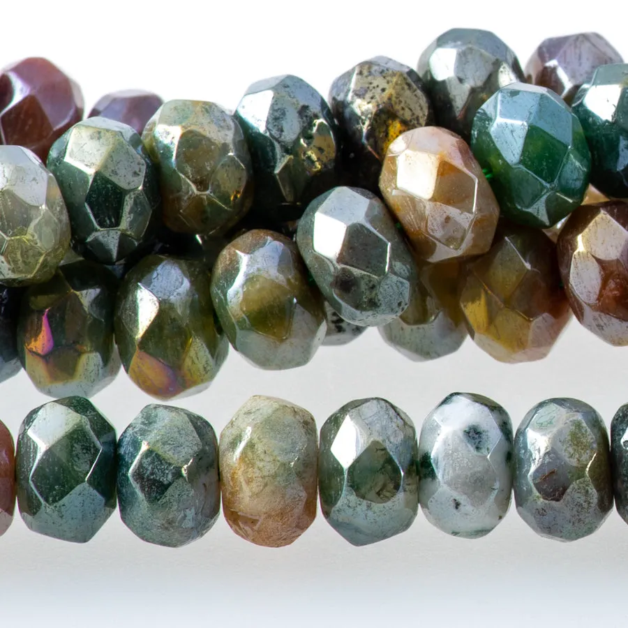 Fancy Jasper 8mm Rainbow Plated Rondelle Faceted - 15-16 Inch