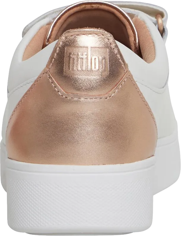 FitFlop Metallic-back Urban White Rose Gold Leather Strap Trainers BNIB UK 4.5 EU 37.5👠