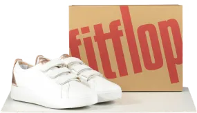 FitFlop Metallic-back Urban White Rose Gold Leather Strap Trainers BNIB UK 4.5 EU 37.5👠