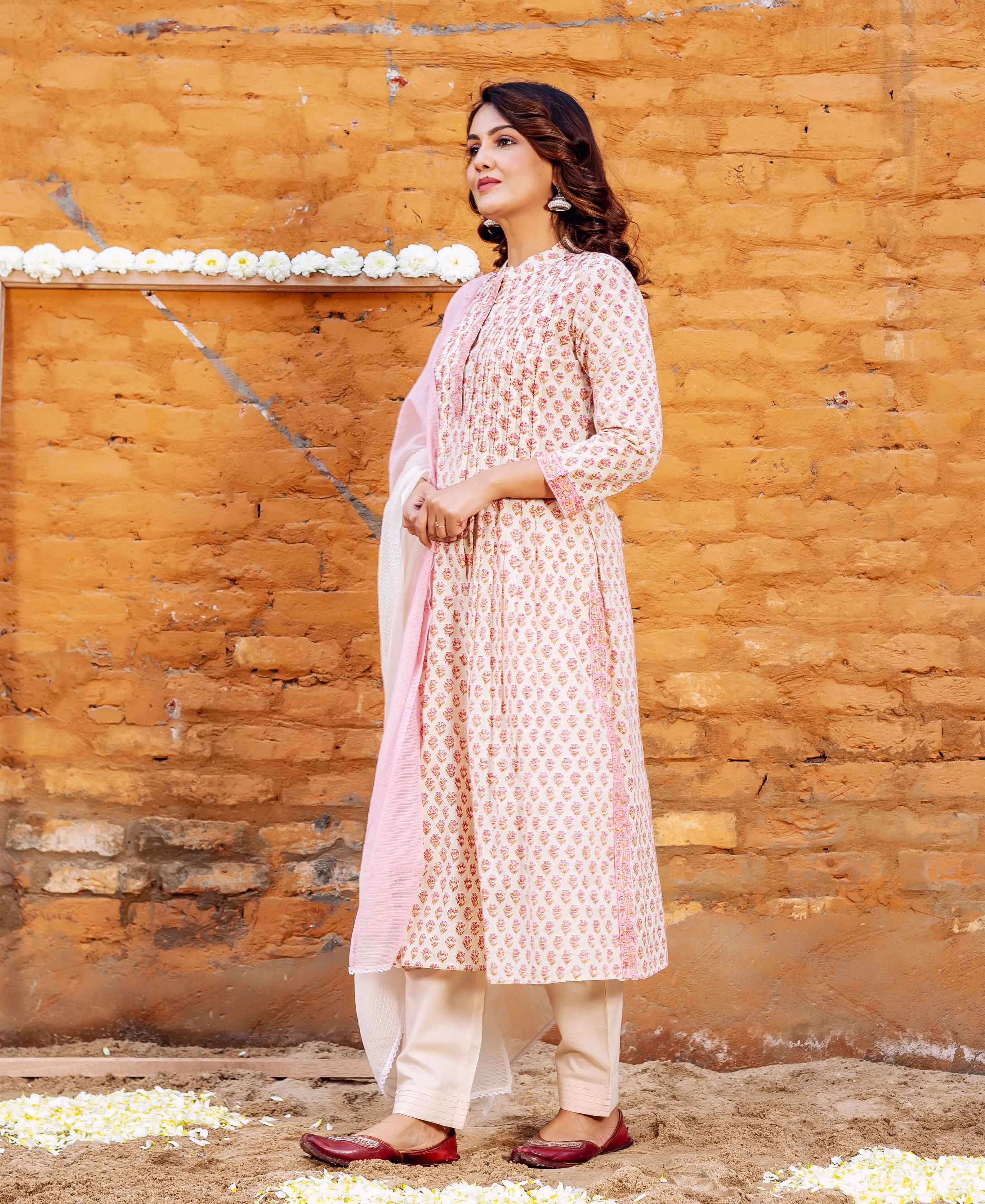 Gazal Block Printed Straight Cotton Kurta