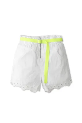 Gingersnaps Scalloped Paper Bag Shorts W/ Garisson Belt