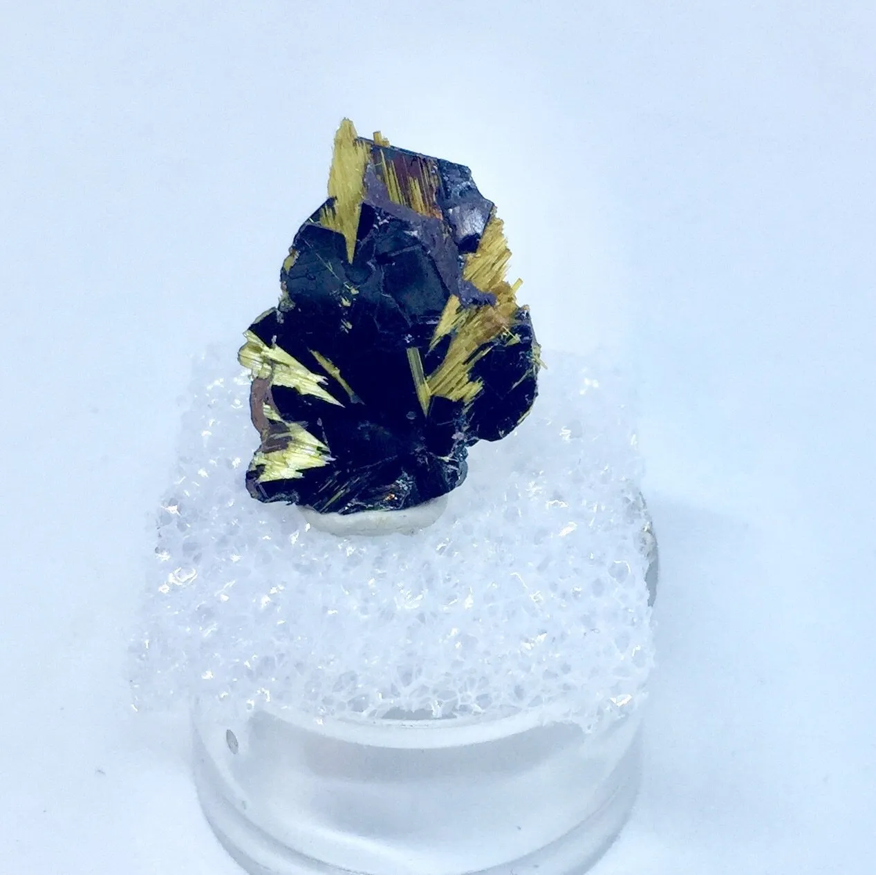 Golden Face Rutile on Hematite mineral specimen