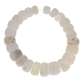 Grey Druzy Agate 15x20-20x30mm Spotted Irregular Oval Collar