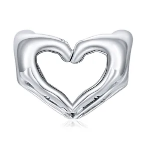 Hands Making a Heart Charm 925 Sterling Silver