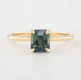 Jane Ring - 1.21ct Emerald Cut Parti Teal Blue Green Australian Sapphire (One of a kind)