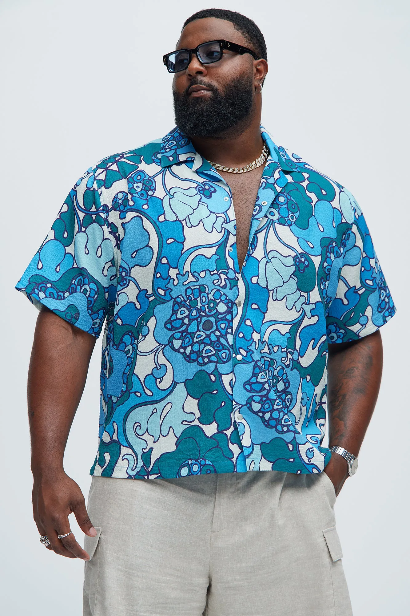 Jerry Floral Shirt - Blue/combo