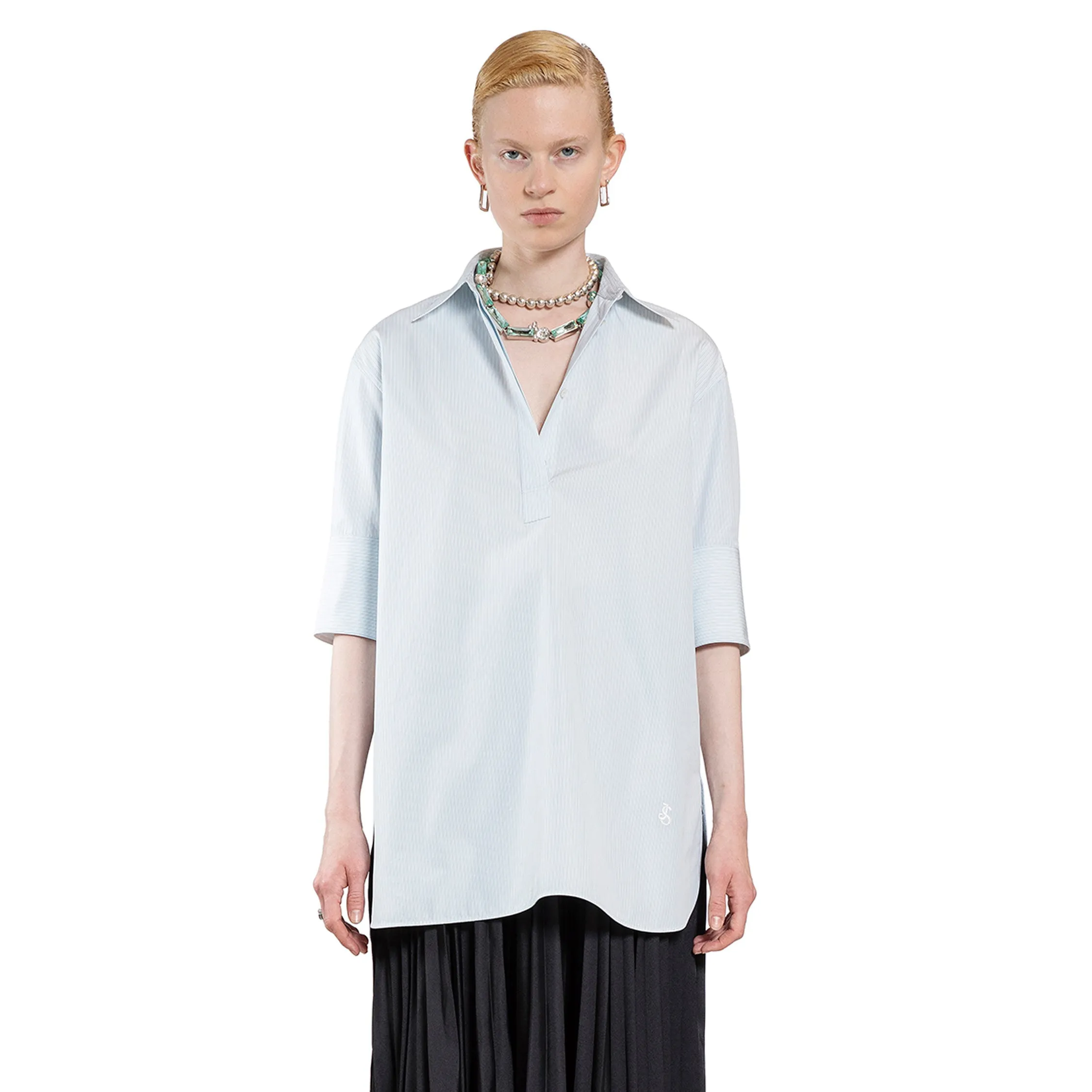 JIL SANDER WOMAN BLUE SHIRTS