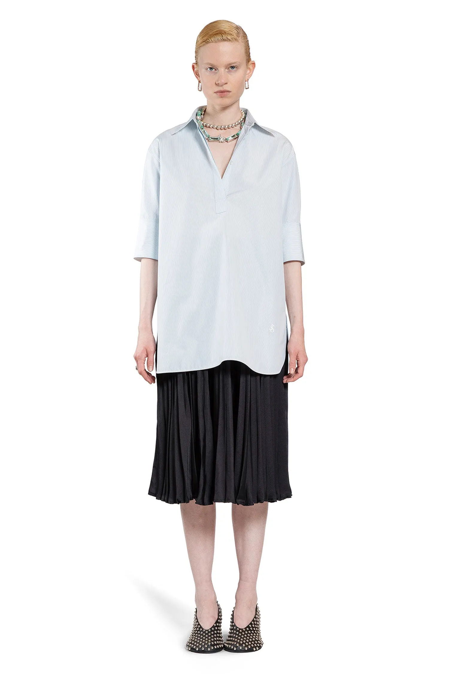 JIL SANDER WOMAN BLUE SHIRTS