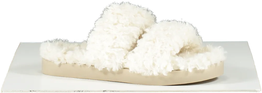 KG Kurt Geiger Cream Vegan Faux Shearling Mules BNIB UK 3 EU 36 👠