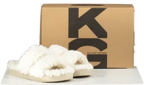 KG Kurt Geiger Cream Vegan Faux Shearling Mules BNIB UK 3 EU 36 👠