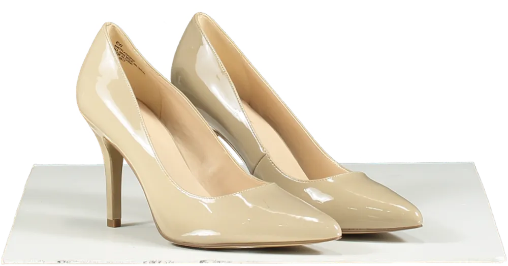 Kurt Geiger Nine West Nude Patent Mid Heel Court Shoes UK 4.5👠