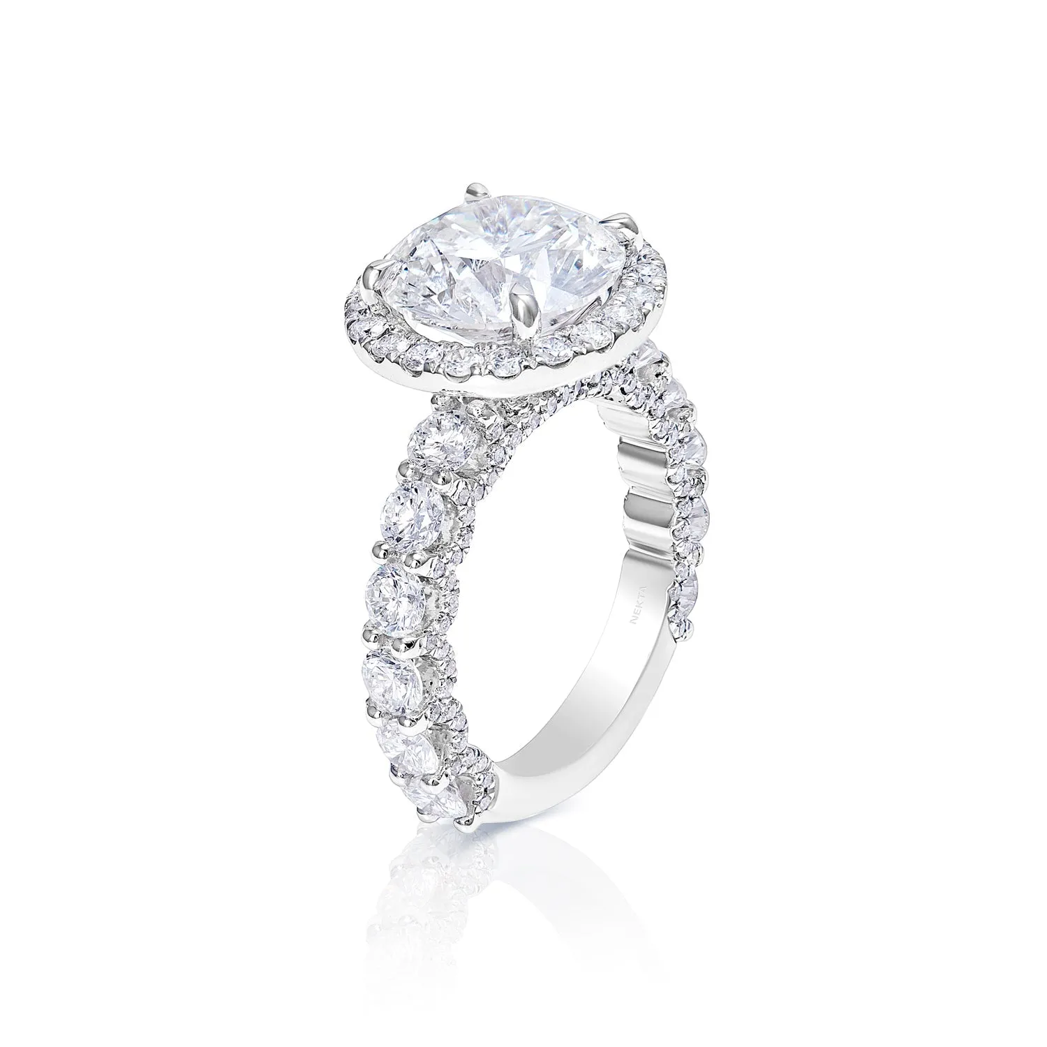 Lacey 7 Carats G VS2 Round Cut Lab-Grown Diamond Engagement Ring in 18k White Gold