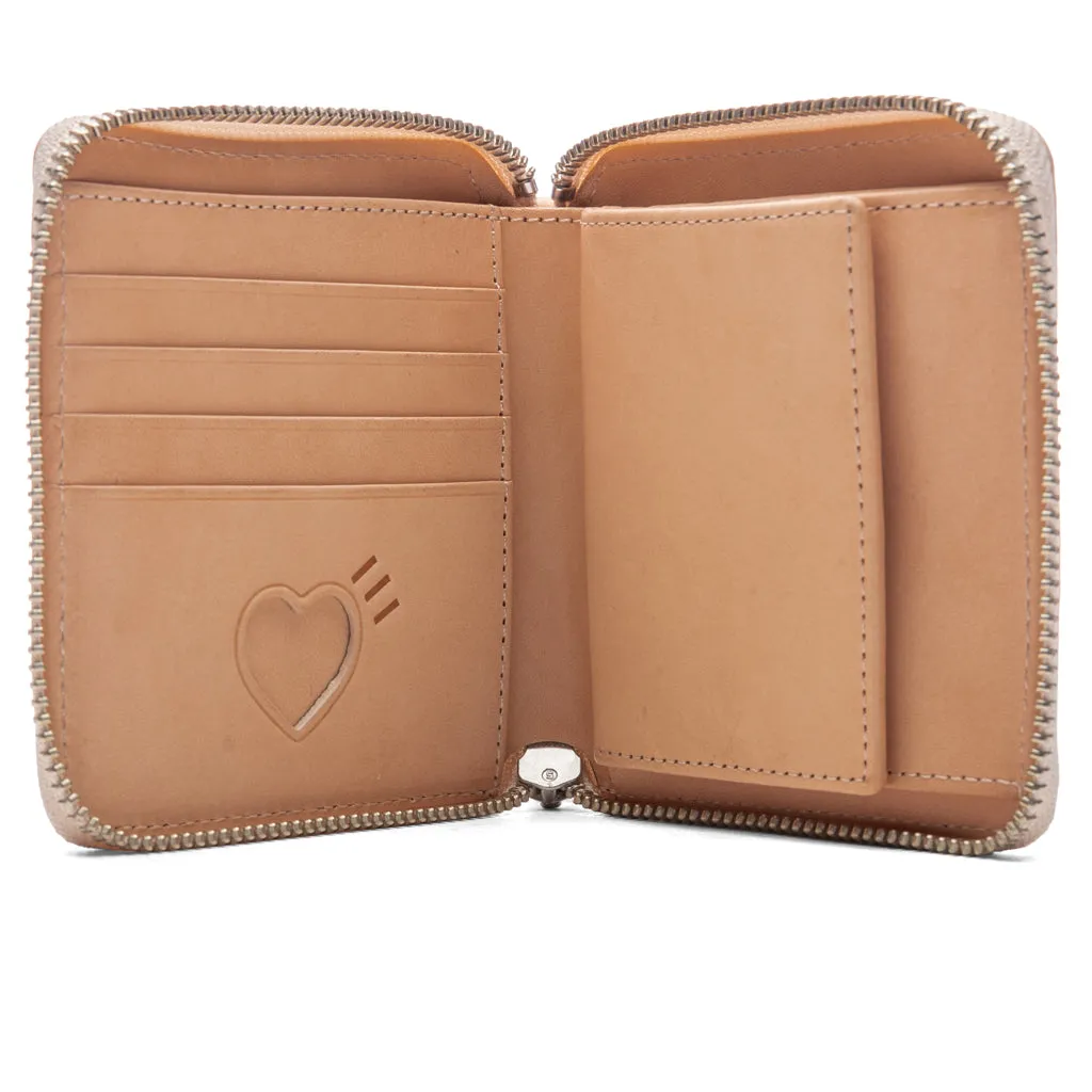 Leather Wallet - Beige