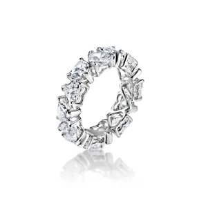 Leontine 6 Carat Heart Shape Lab-Grown Diamond Eternity Band in 14k White Gold