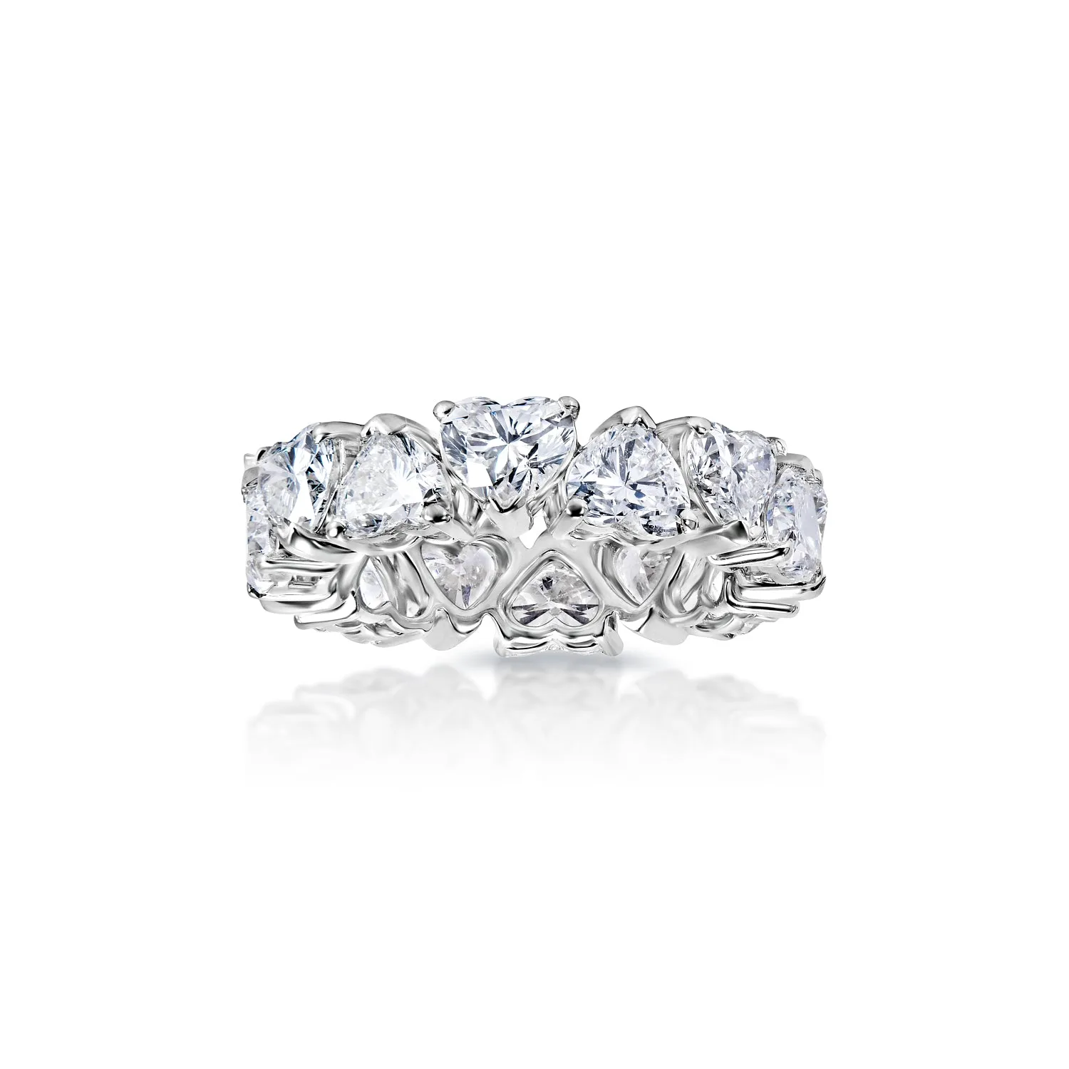 Leontine 6 Carat Heart Shape Lab-Grown Diamond Eternity Band in 14k White Gold