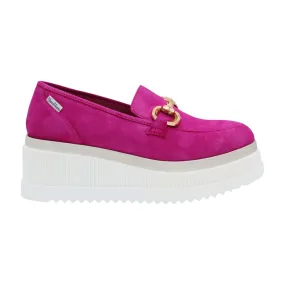 MARCO MOREO Ilaria Pink Suede  Platform Loafer E4245