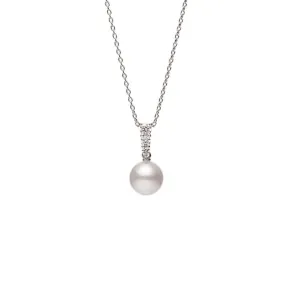 Mikimoto 18K White Gold Pearl and Diamond Necklace